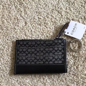 Coach coin/card case with key ring